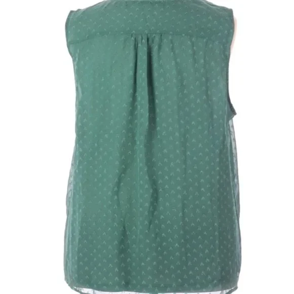 Doe & Rae Sleeveless Tie Neck Top Green - Picture 2 of 7
